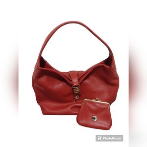 DOONEY AND BOURKE Belvedere Logo lock‎ shoulder bag and wallet in red